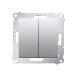 Simon 54 Premium Ezüst dupla lépcsőkapcsoló (moduláris) X csavaros csatlakozók DW6/2.01/43