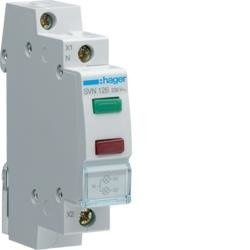 HAGER SVN126, MODULÁRIS JELZŐLÁMPA, 1DB ZÖLD + 1DB PIROS LEDDEL, 230V AC (HAGER SVN126)