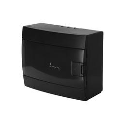 Felszíni 8 modulos kapcsolószekrény fekete füst HOROZ