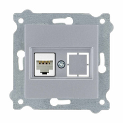Egyszerű hálózati aljzat kat.6 Ezüst 253/10E EXEN