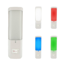 DORA fehér, téglalap alakú konnektorba dugható lámpa éjszakai fény 0,4W 25lm IP20 (LED színe véletlenszerű: fehér/kék/zöld/piros) | HOROZ