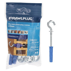 Univerzális csap 4ALL 10x50mm mennyezeti kampóval 6 db.