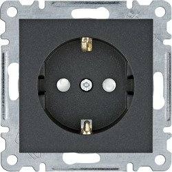 HAGER LUMINA WL1063 FÖLDELT CSATLAKOZÓALJZAT (DUGALJ) GYERMEKVÉDELEMMEL 2P+F FEKETE BURKOLATTAL, CSAVAROS BEKÖTÉS, KERET NÉLKÜL, SÜLLYESZTETT, 16A 250V IP20