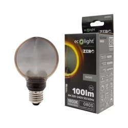 LED dekorációs izzó E27 4W 1800K meleg 100lm G80 Smoke ZERO SERIES 4W 1800K meleg 100lm G80 Smoke Eco Light
