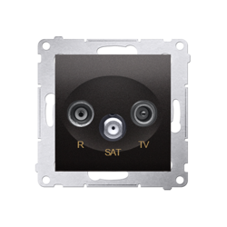 Simon 54 Premium Antracit végnyomó R-TV-SAT antenna aljzat (moduláris), DASK.01/48