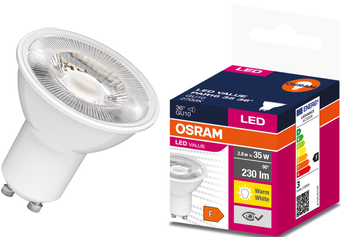 Ledes izzó PAR típus 3.2W PARATHOM Value PAR16 GU10 Nem Szabályozható 2700k Osram