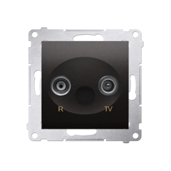 Simon 54 Premium Antracit végnyomó R-TV antenna aljzat csatlakozó aljatoknak (moduláris), DAZ.01/48