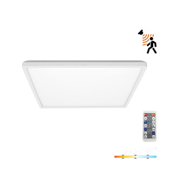LED mennyezeti lámpa NIVERA SQUARE 24W 3CCT 3000/4000/6000K LX mozgás- és szürkületi érzékelővel IP54 fehér négyzet alakú Kobi Premium