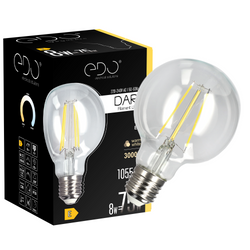 Dekorációs izzó DARI LED izzószál 8W, E27, 3000K, 1055lm, 230V, CLEAR G80, EDO777633, EDO777633 EDO Solutions