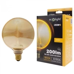 Dekoratív LED izzó E27 4W 1800K meleg 200lm G130 Amber ZERO SERIES ZERO sorozat Eco Light