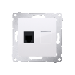 Simon 54 Premium Fehér, szimpla, telefon aljzat RJ12 (moduláris), DT1.01/11