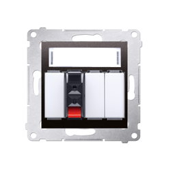 Simon 54 Premium Antracit 1 irányú hangszóró aljzat felíratozó mezővel (moduláris)  DGL31.01/48