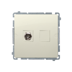 "F" típusú antenna aljzat szimpla  (modul) bézs Simon Basic BMAF1.01/12