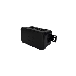 Rugalmas felületre szerelhető csatlakozódoboz 80x45x41mm IP54 8 bevezetőnyílás kattintós zárással fekete V8 EDO777924 EDO Technic