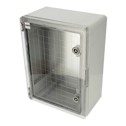 ABS elektromos ház 400x500x180 cinkelt szerelőlappal (átlátszó ajtókkal) | 800.701.004 | HOROZ