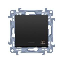 Keresztkapcsoló LED háttérvilágítással (modul) 10AX 250V matt fekete Simon 10
