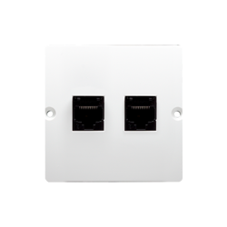 RJ45 kat.5e számítógépes aljzat + RJ11 telefonos , dobozokhoz csavarozva, fehér Kontakt Simon BMF5T.02/11