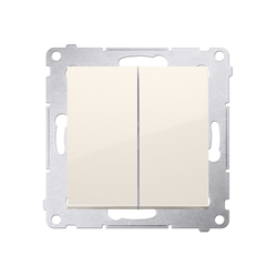 Simon 54 Premium Krém dupla NO kapcsoló nyomógomb, piktogram nélkül, gyorscsatlakozó, DP2.01/41