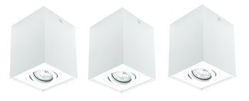 Zestaw 3x punktowa oprawa sufitowa natynkowa tuba kwadratowa białe GU10
