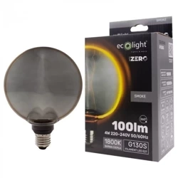 Dekoratív LED izzó E27 4W 1800K meleg 100lm G130 Füst ZERO SERIES Eco Light
