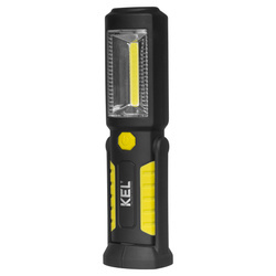 Újratölthető műhelylámpa (3,7V 800mAh-Li) kampóval, mágnessel 2W COB LED/3 LED-es mágnessel