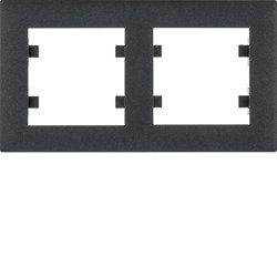 HAGER LUMINA INTENSE WL5723 2-ES FEKETE KERET VÍZSZINTES ELHELYEZÉSSEL IP20