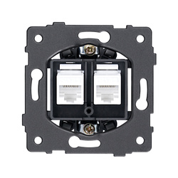 Kéttagú RJ45 aljzatmechanizmus, Kat.6, ViPlast