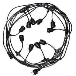 Kerti izzó füzér DANDA 10xE27 10m IP54 vízálló fekete EDO777465 Edo Solutions Garden Line 10xE27 10m IP54 vízálló fekete EDO777465 Edo Solutions Garden Line