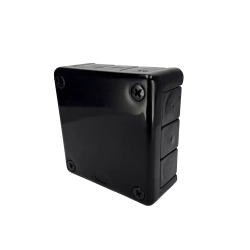 Felületre szerelhető csatlakozódoboz 98x98x42mm IP55 12 bevezetőnyílás gumitömítéssel fekete VP-41 EDO777928 EDO Technic