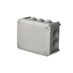 Felületre szerelhető vízmentes elosztódoboz kábelátvezetőkkel, csavaros fedéllel, 150x115x65mm, IP66, szürke, EDO777772, EDO Technic