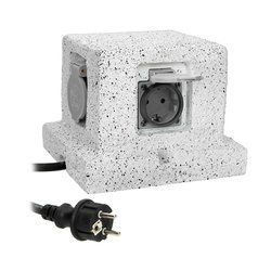 Kerti csatlakozó, 4x2P+Z (schuko), gumikábel H07RN-F 3x1.5mm², 3m Orno