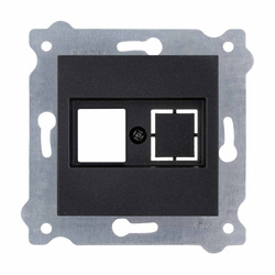 Előlap számítógépes aljzathoz, csatlakozó nélkül, Fekete metál 255/14E EXEN