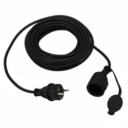 Kerti hosszabbító fekete 15 m (3×1,5 mm²) IP44 Schuko aljzattal | 800.815.110 | HOROZ