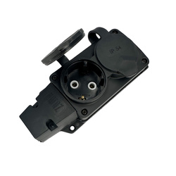 Dupla gumis Schuko aljzat IP54 fekete | 220.000.201 | HOROZ