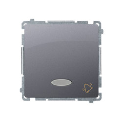 Csengőkapcsoló megvilágítással, szín: kék (modul) 10AX 250V, gyorscsatlakozó, inox, fémezett Simon Basic BMD1L.01/21