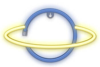 Neon LED fali lámpa SATURN sárga kék denevér + USB FLNE11 T-90840 PLASTROL