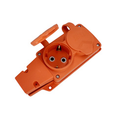Dupla gumis Schuko aljzat IP54 narancssárga | 221.000.201 | HOROZ