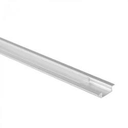 Profil P02 süllyesztett eloxált + átlátszó diffúzor 2m + zárókupakok Eco Light