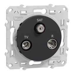 TV/FM/SAT aljzat csavaros csatlakozókkal antracit Odace