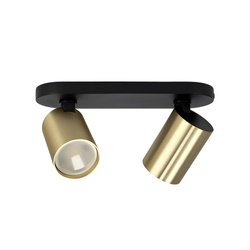Dupla spot mennyezeti lámpa MALGA 2 ELEGANT, fekete sín két arany GU10 reflektorral, IP20, 220-240V, EDO777869 EDO Solutions