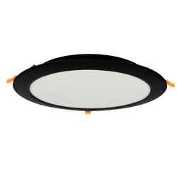 Süllyesztett LED lámpatest ALEXIS 30W 3000lm IP20 CCT kerek fekete | HOROZ