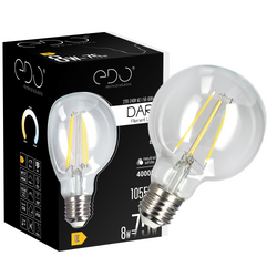 Dekorációs izzó DARI LED izzószál 8W, E27, 4000K, 1055lm, 230V, CLEAR G80, EDO777634, EDO777634 EDO Solutions
