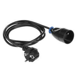 Hosszabbítókábel egy 2p+Z aljzattal, 16A, 5m, fekete T-971280 PLASTROL