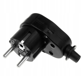 360°/45°-ban elforgatható, földelt dugó, 16 A/250 V, fekete WT-07-2 Elgotech