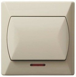 Łącznik jednobiegunowy z podświetleniem pomarańczowym beżowy Ospel Akcent ŁP-1AS/01