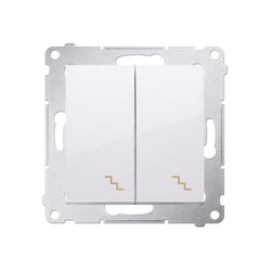 Simon 54 Premium Fehér dupla lépcsőkapcsoló (moduláris) X csavaros csatlakozók, DW6/2.01/11