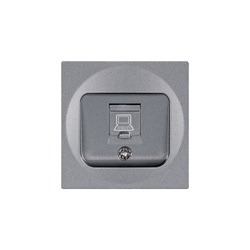 Egypólusú RJ45 aljzat fedlap ezüst, ViP ViPlast