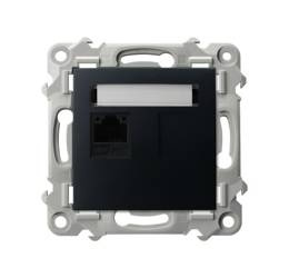 Egyetlen számítógép aljzat, kat. 5e MMC SZAFIR Fekete Ospel Ospel