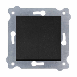 Fekete metálfényű dupla kapcsolós 211/14E EXEN