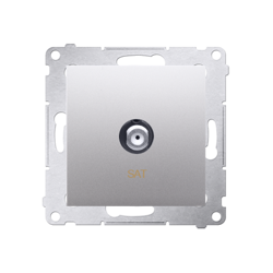 Simon 54 Premium Ezüst szimpla SAT-antenna aljzat (moduláris)  DASF1.01/43